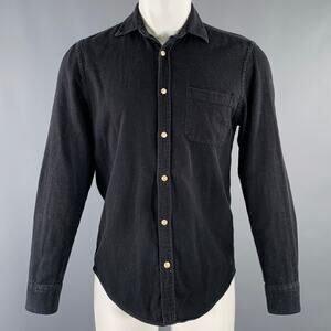 PORTUGUESE FLANNEL Size S Black Cotton One Pocket Long Sleeve Shirt